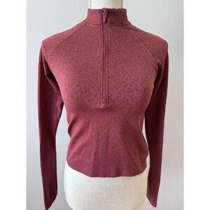 Lululemon Rest Less Cropped Half-Zip Herringbone Fade Mulled Wine/French Press 4